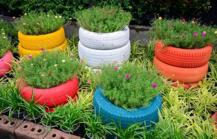 Почему не стоит делать цветочные клумбы из старых автомобильных шин