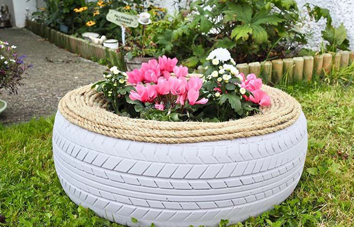Почему не стоит делать цветочные клумбы из старых автомобильных шин
