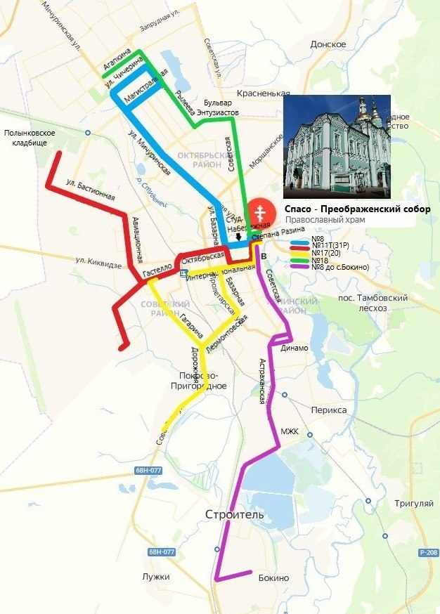 К 12 храмам Тамбова в ночь перед Рождеством будут поданы автобусы