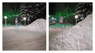 "Вмерз в огромную наледь". Автомобиль сибирячки завалили снегом при уборке двора