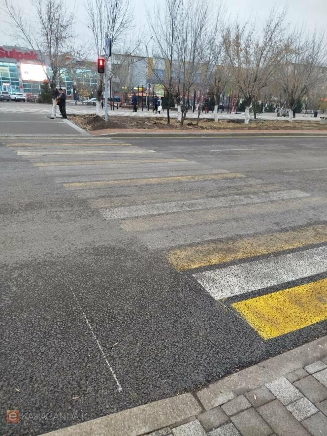 Дорожная разметка в Темиртау потребовала обновления спустя месяц после нанесения